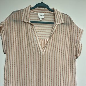 Gray LA stripe hight-low tunic top in Medium